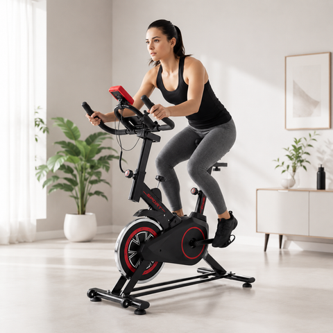 Bicicleta ergométrica montada em casa