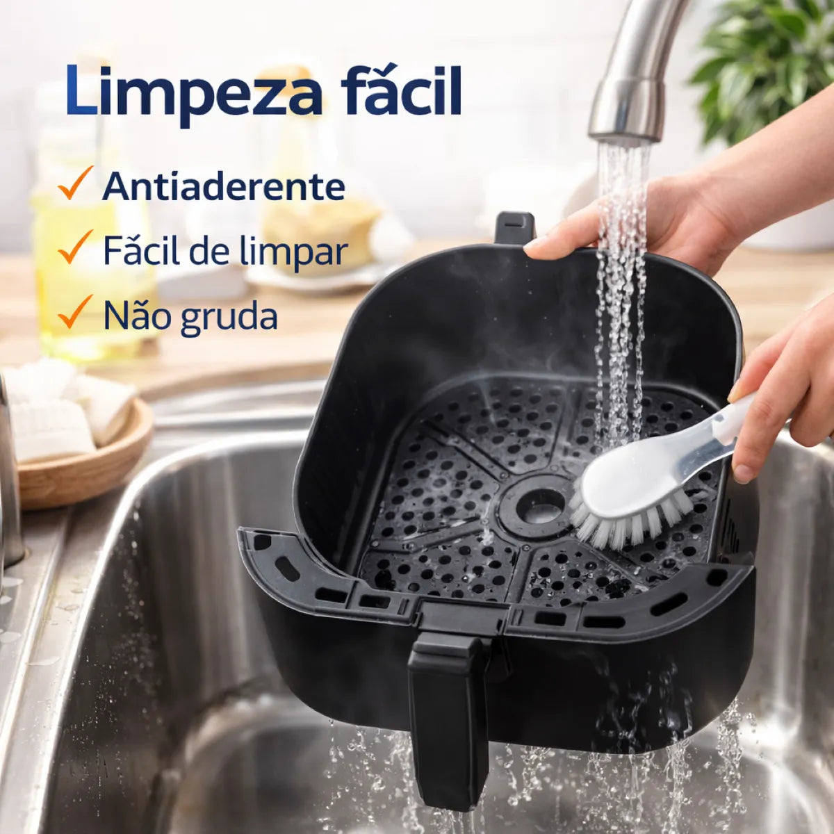 Limpeza fácil: cesto antiaderente que não gruda