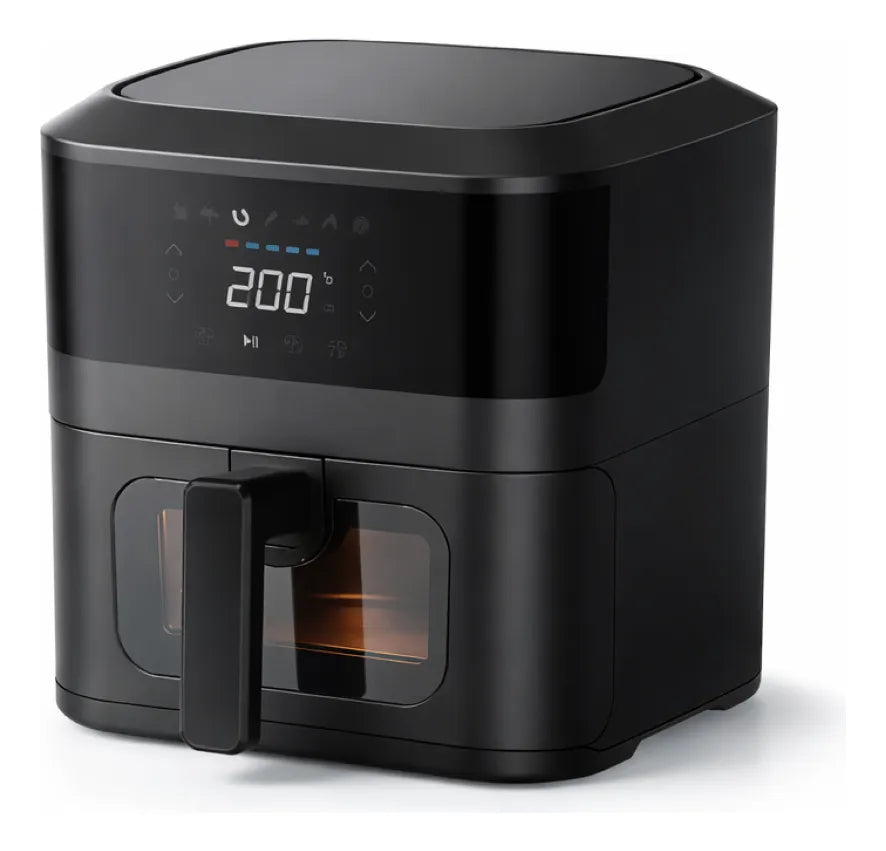 Air Fryer preta com painel digital e visor