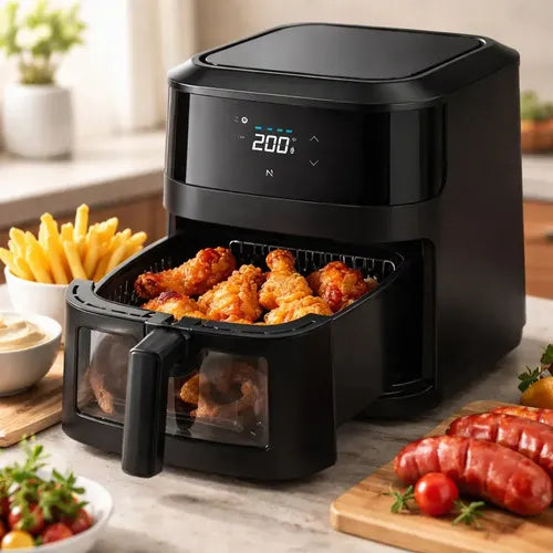 Air Fryer Digital Little Panda 5,5L — 1400W com Visor e Painel Touch