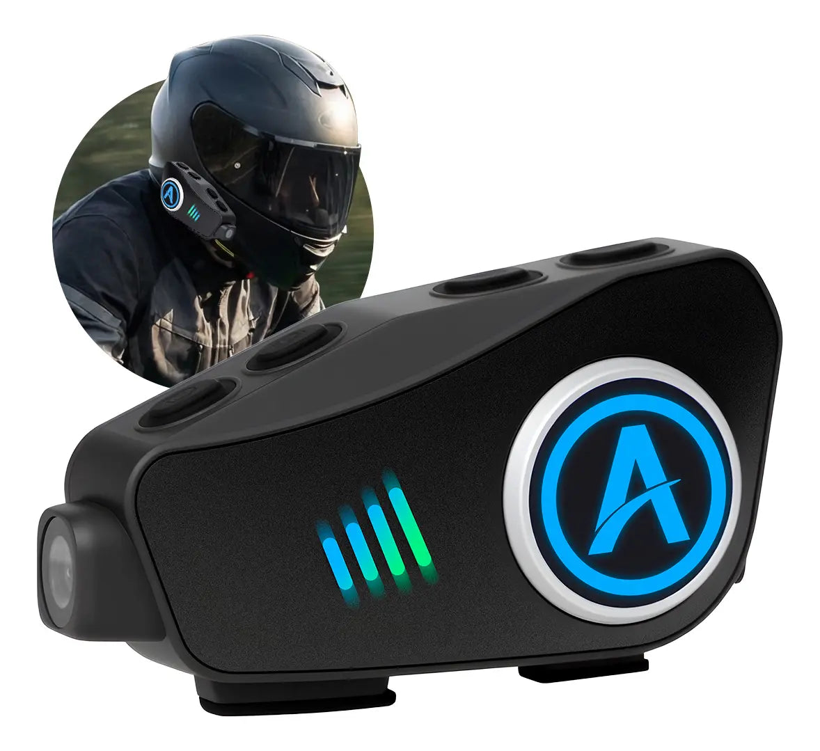 Câmera para Capacete ATEC Full HD 1080P — Áudio Bluetooth 5.3 + Cartão TF 32GB