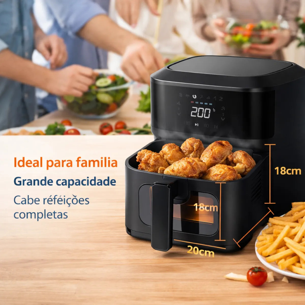 Grande capacidade de 5,5 L, ideal para a família