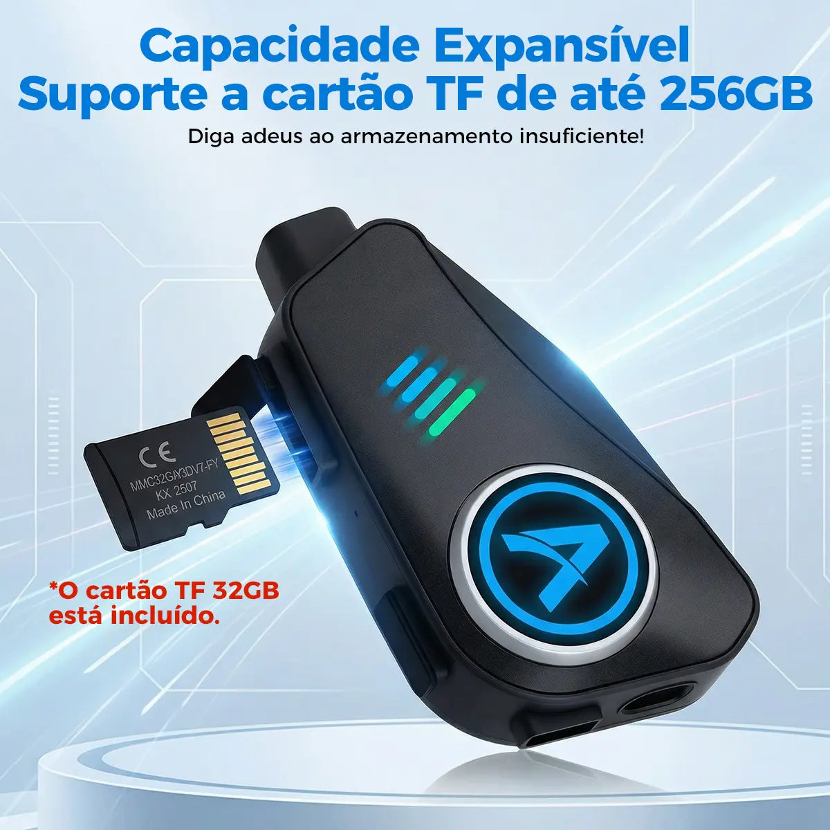 Suporte a cartão TF de até 256GB